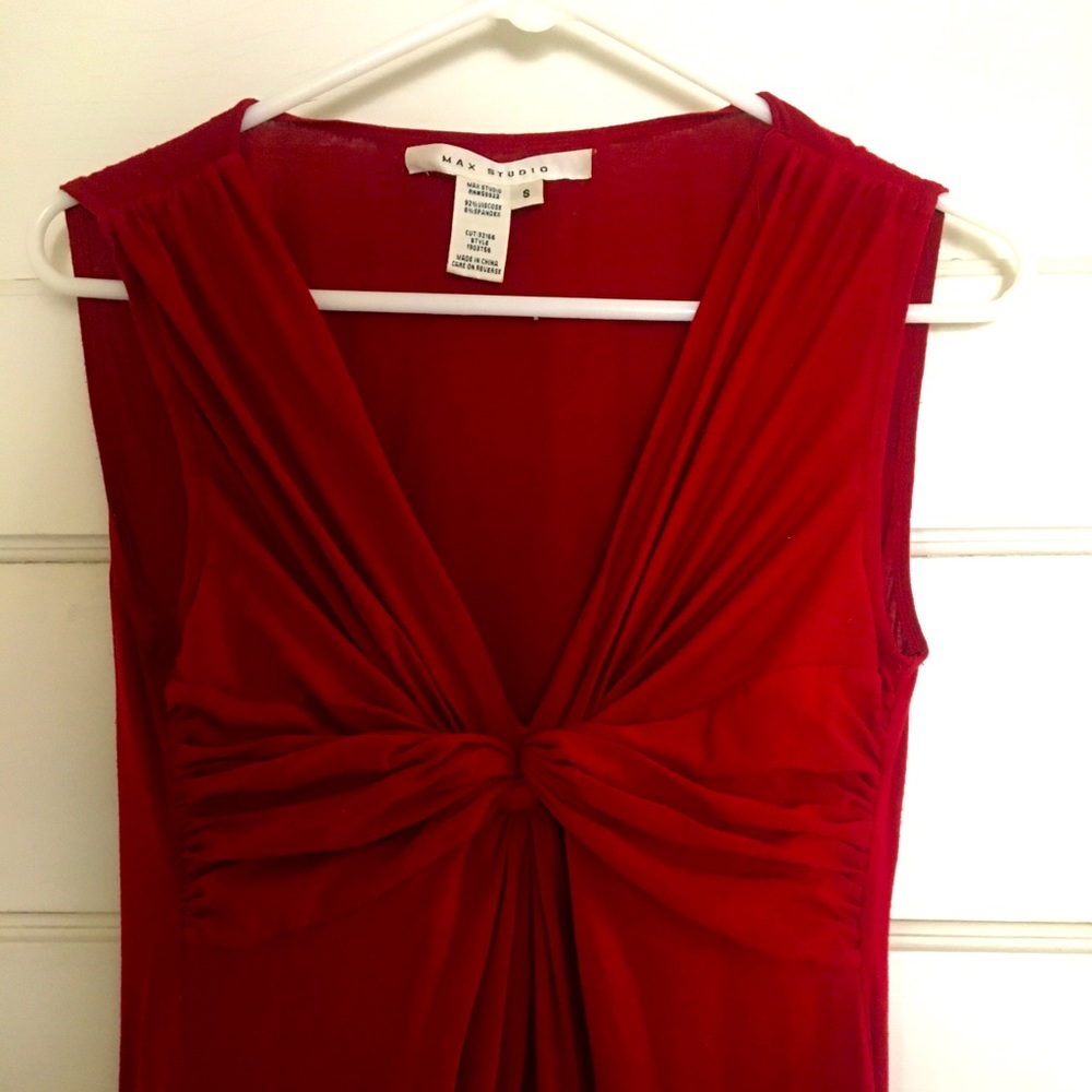 Max Studio Jersey Maxi Dress Pink/Red Sleeveless Sz M